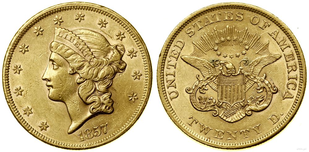 Stany Zjednoczone Ameryki (USA), 20 dolarów, 1857