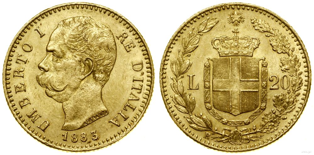 Włochy, 20 lirów, 1883 R