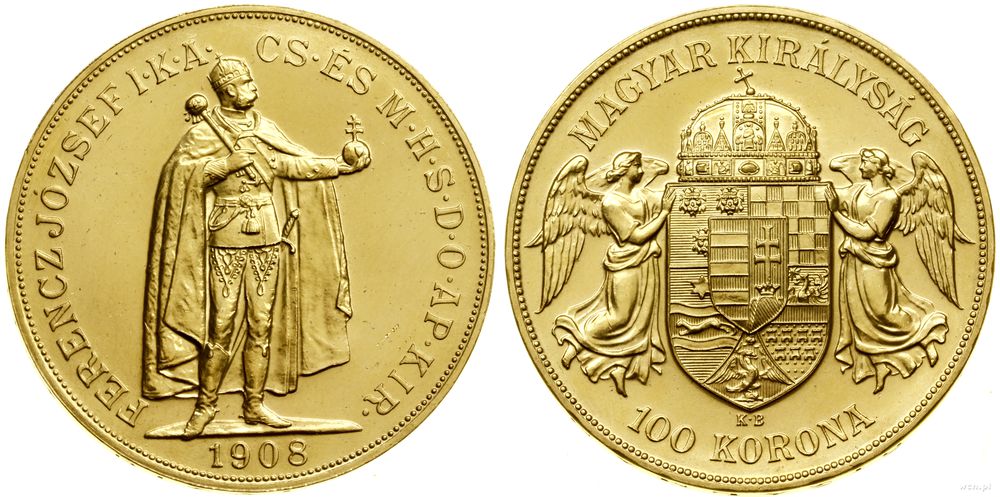 Węgry, 100 koron, 1908 KB