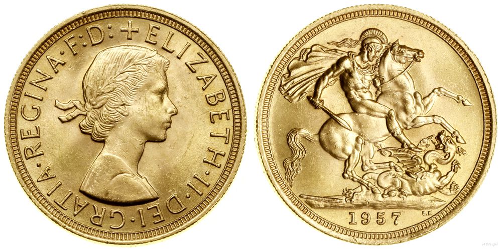 Wielka Brytania, 1 funt (1 sovereign), 1957