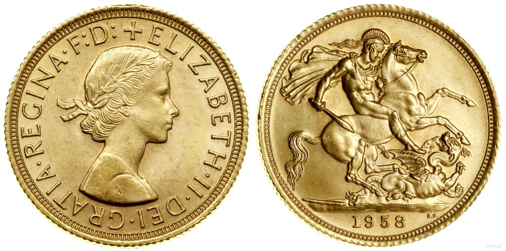 Wielka Brytania, 1 funt (1 sovereign), 1958