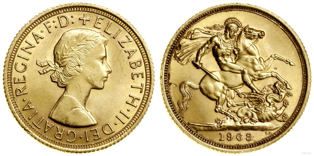 Wielka Brytania, 1 funt (1 sovereign), 1963
