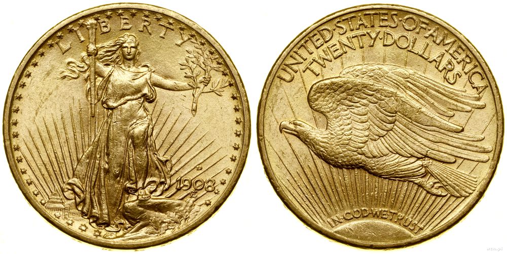 Stany Zjednoczone Ameryki (USA), 20 dolarów, 1908 D