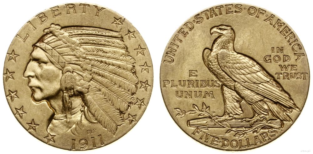 Stany Zjednoczone Ameryki (USA), 5 dolarów, 1911