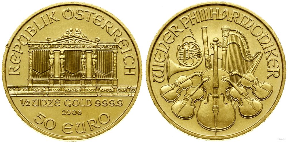 Austria, 50 euro = 1/2 uncji, 2006