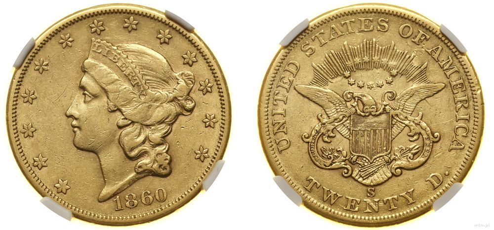 Stany Zjednoczone Ameryki (USA), 20 dolarów, 1860 S