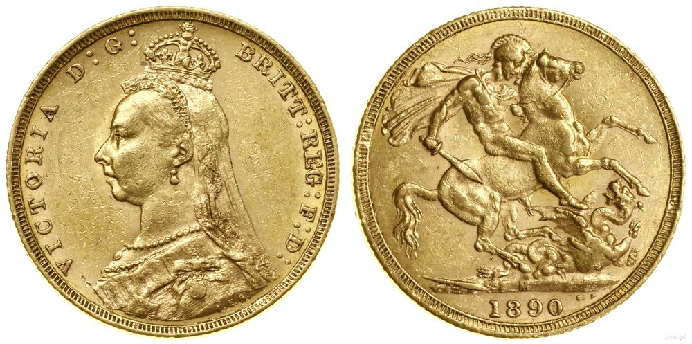 Australia, 1 funt (1 sovereign), 1890 M