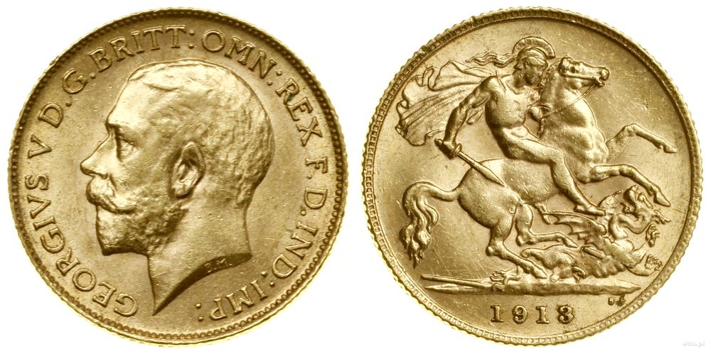 Wielka Brytania, 1/2 funta (1/2 sovereign), 1913