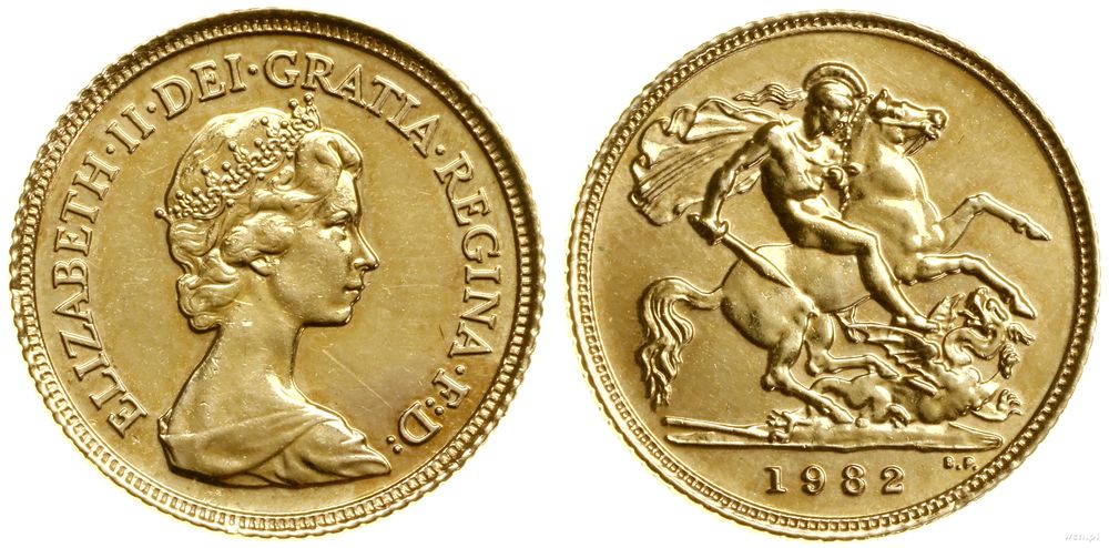 Wielka Brytania, 1/2 funta (1/2 sovereign), 1982