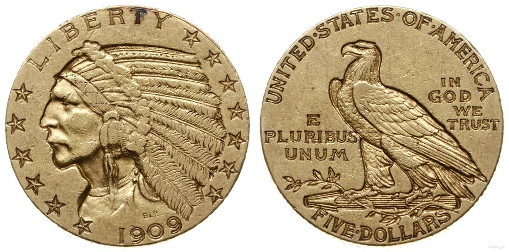Stany Zjednoczone Ameryki (USA), 5 dolarów, 1909