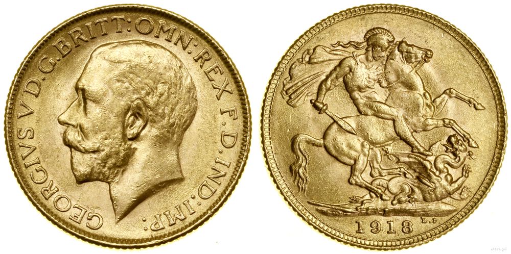Indie, 1 funt (1 sovereign), 1918 I