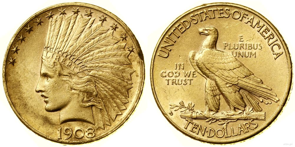 Stany Zjednoczone Ameryki (USA), 10 dolarów, 1908 D