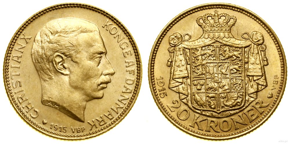 Dania, 20 koron, 1915 VBP