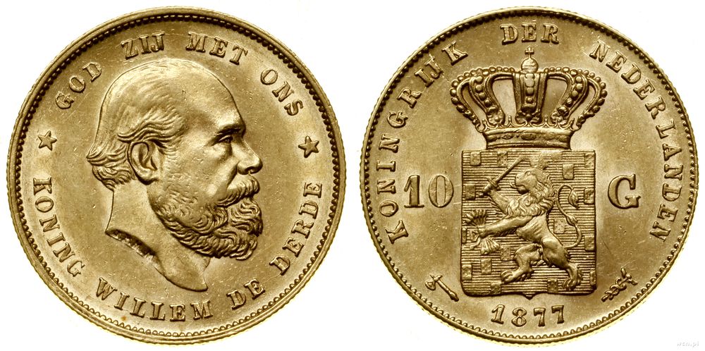 Niderlandy, 10 guldenów, 1877
