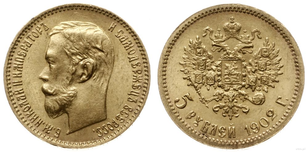 Rosja, 5 rubli, 1902 АР