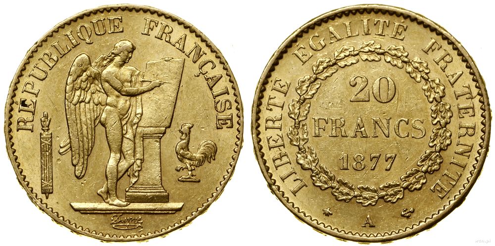 Francja, 20 franków, 1877 A