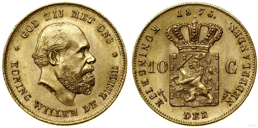 Niderlandy, 10 guldenów, 1875