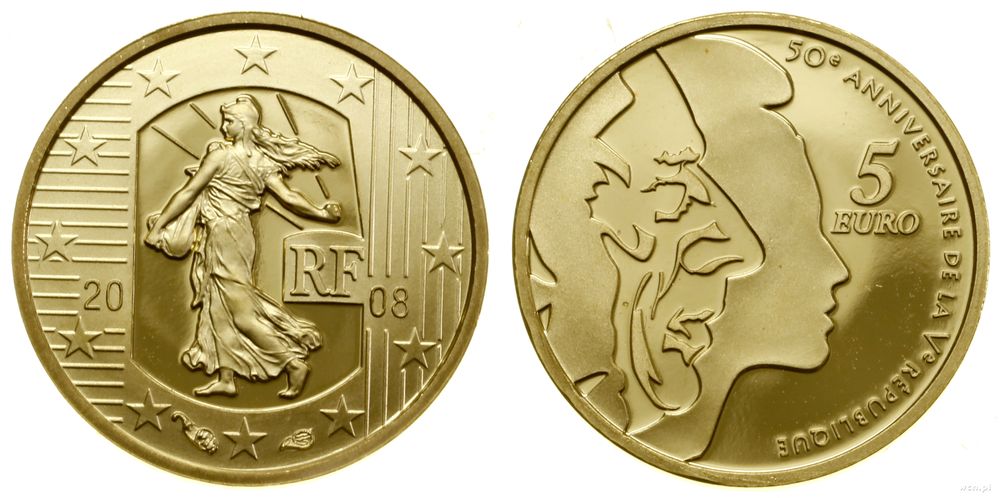 Francja, 5 euro, 2008