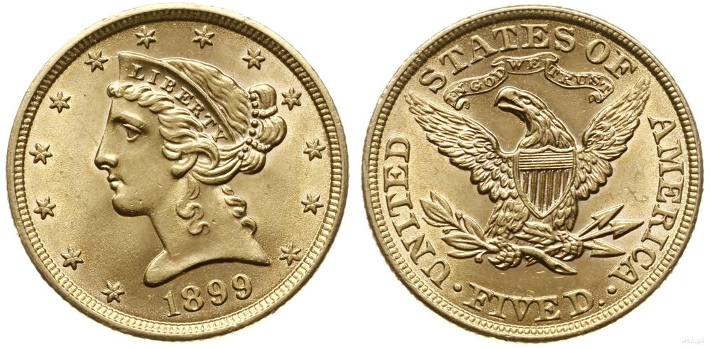 Stany Zjednoczone Ameryki (USA), 5 dolarów, 1899