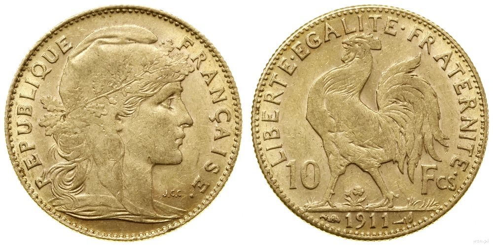 Francja, 10 franków, 1911