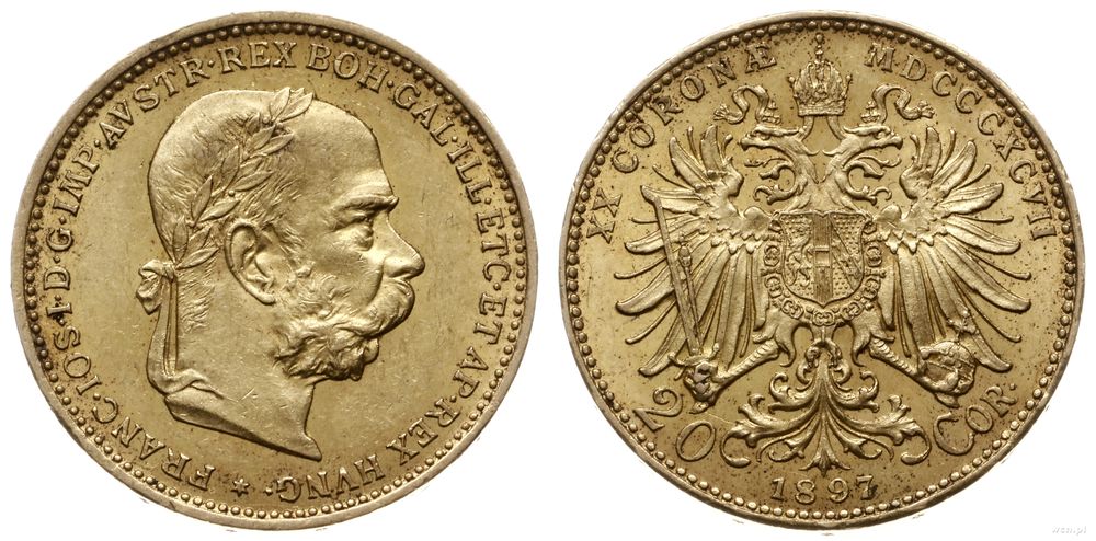 Austria, 20 koron, 1897
