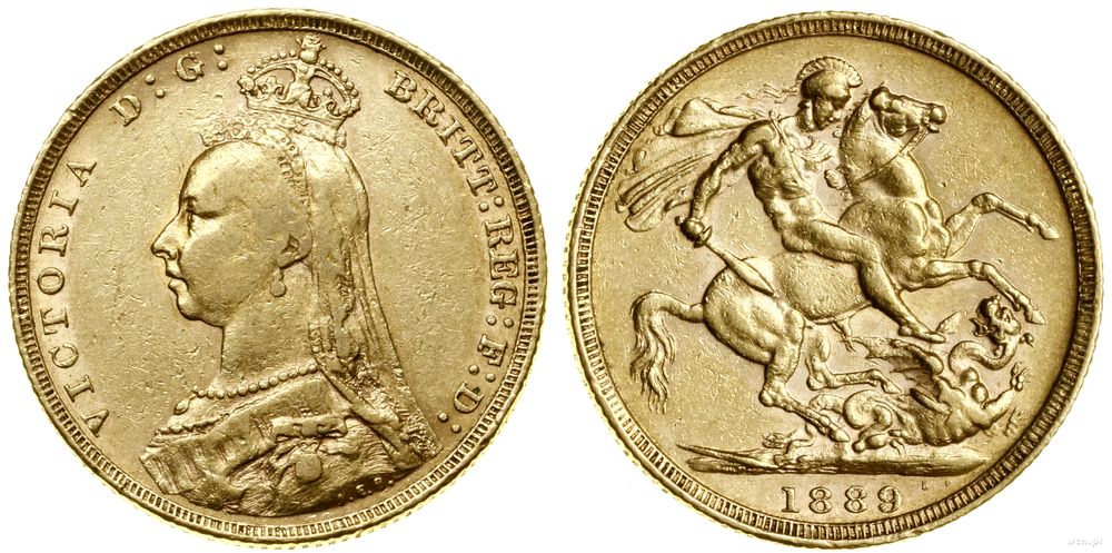 Wielka Brytania, 1 funt (1 sovereign), 1889