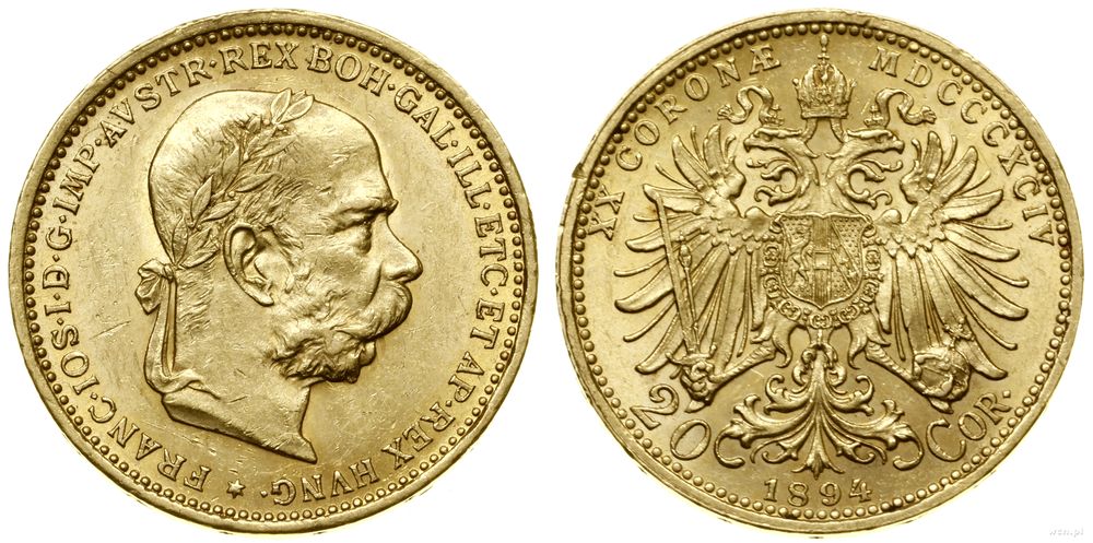 Austria, 20 koron, 1894