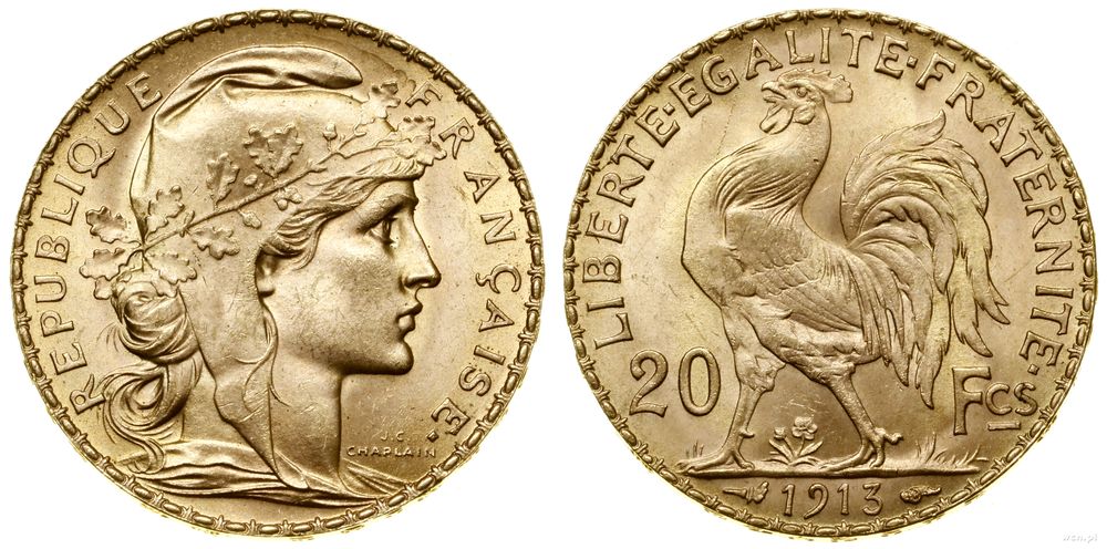 Francja, 20 franków, 1913