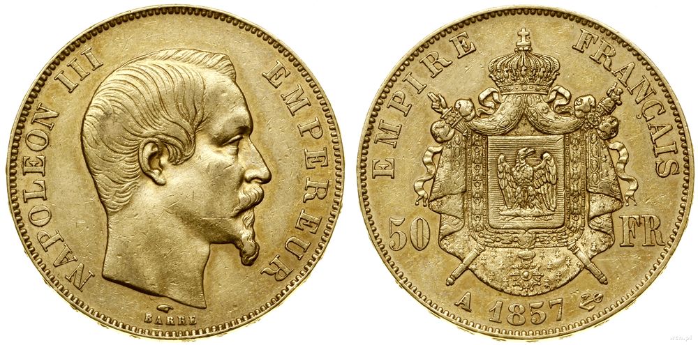 Francja, 50 franków, 1857 A