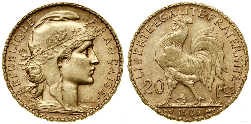 Francja, 20 franków, 1909