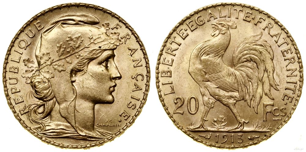 Francja, 20 franków, 1913