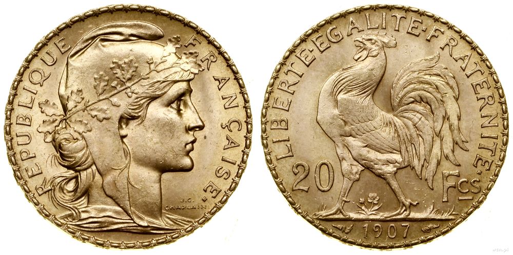 Francja, 20 franków, 1907