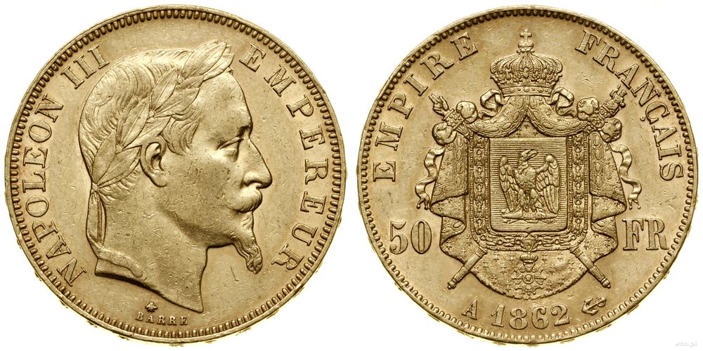 Francja, 50 franków, 1862 A