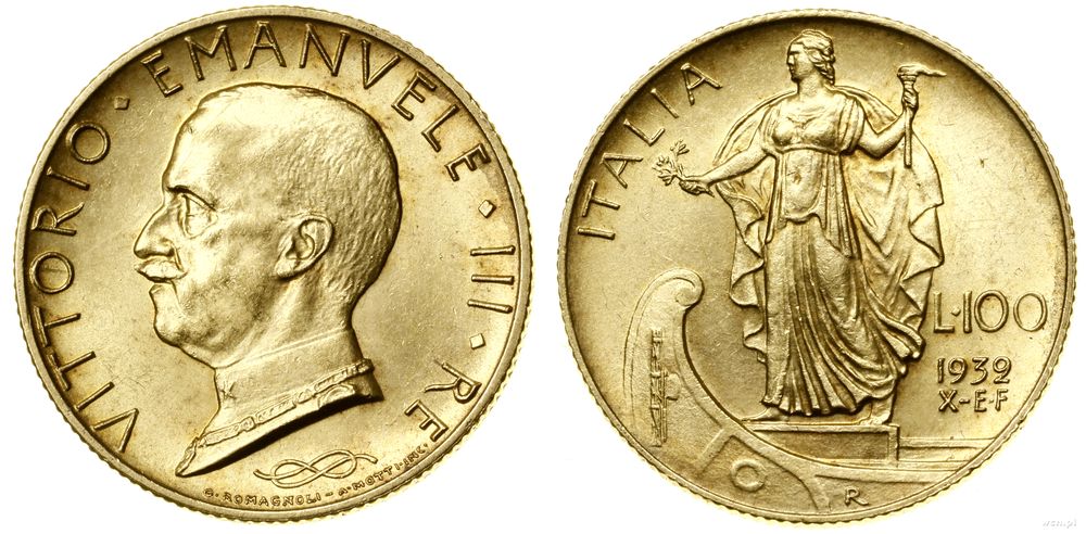 Włochy, 100 lirów, 1932 R (X rok)