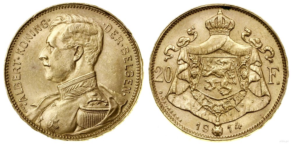 Belgia, 20 franków, 1914