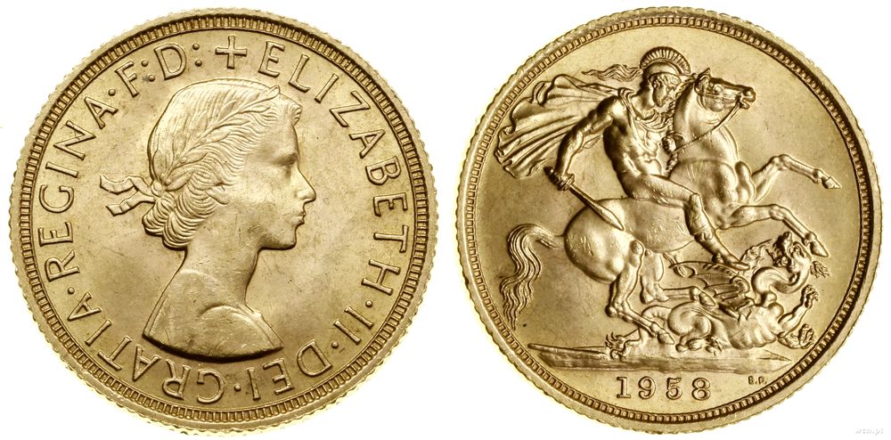 Wielka Brytania, 1 funt (1 sovereign), 1958