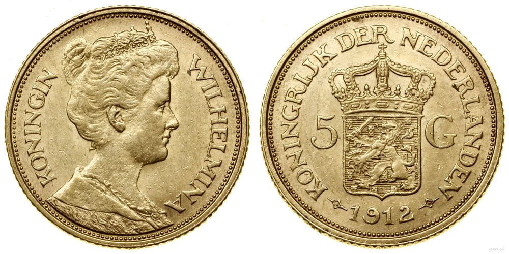 Niderlandy, 5 guldenów, 1912