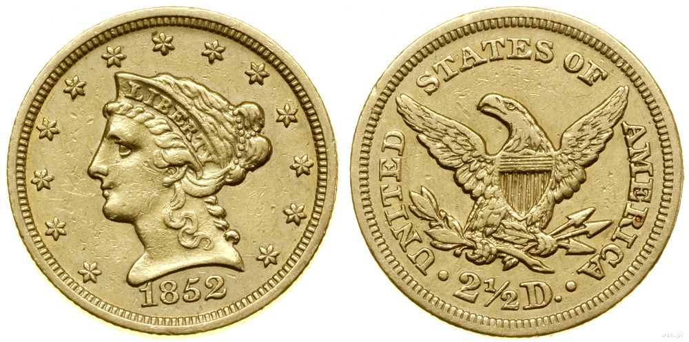 Stany Zjednoczone Ameryki (USA), 2 1/2 dolara, 1852