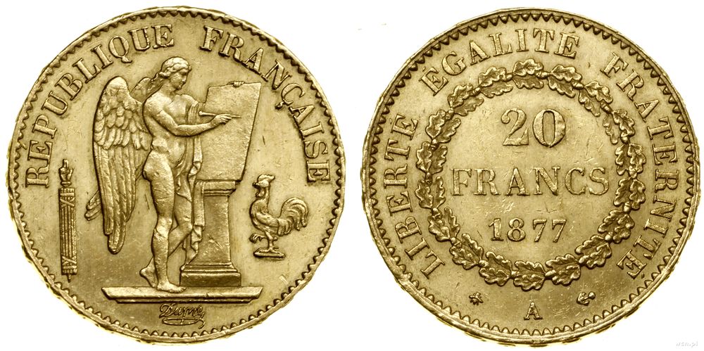 Francja, 20 franków, 1877 A