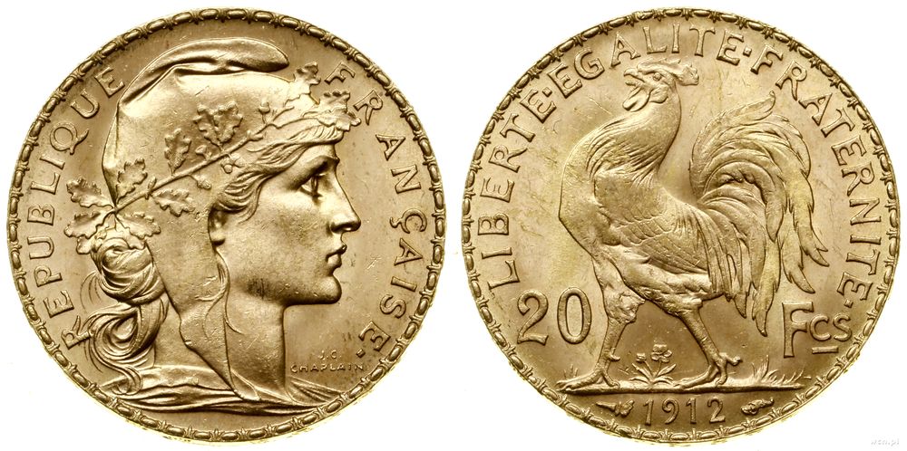 Francja, 20 franków, 1912