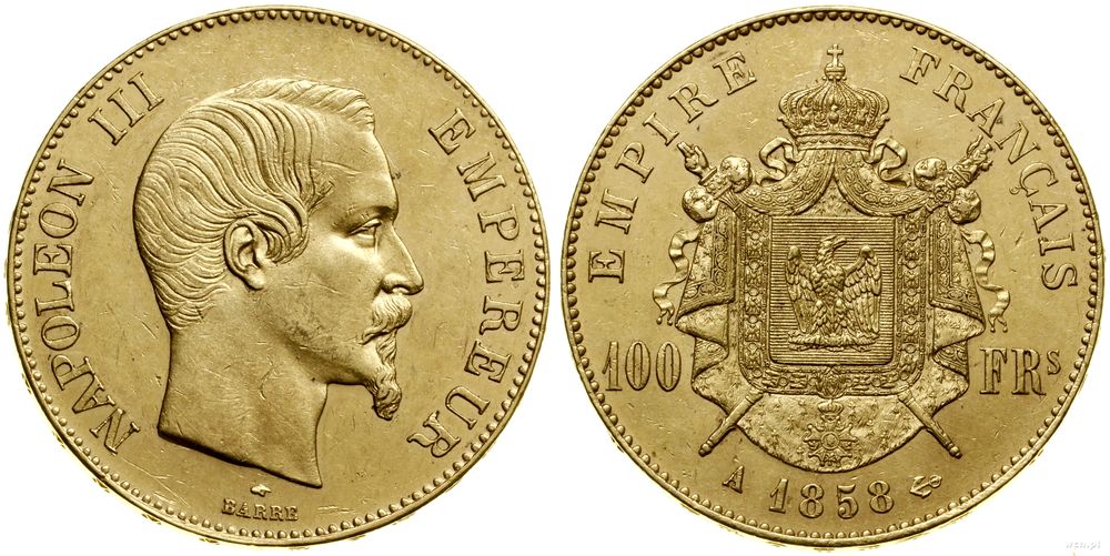 Francja, 100 franków, 1858 A