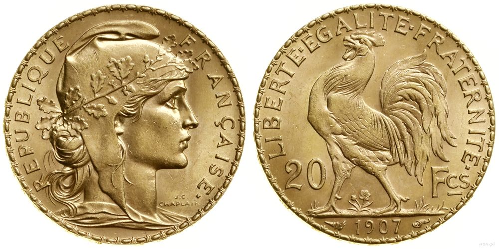 Francja, 20 franków, 1907