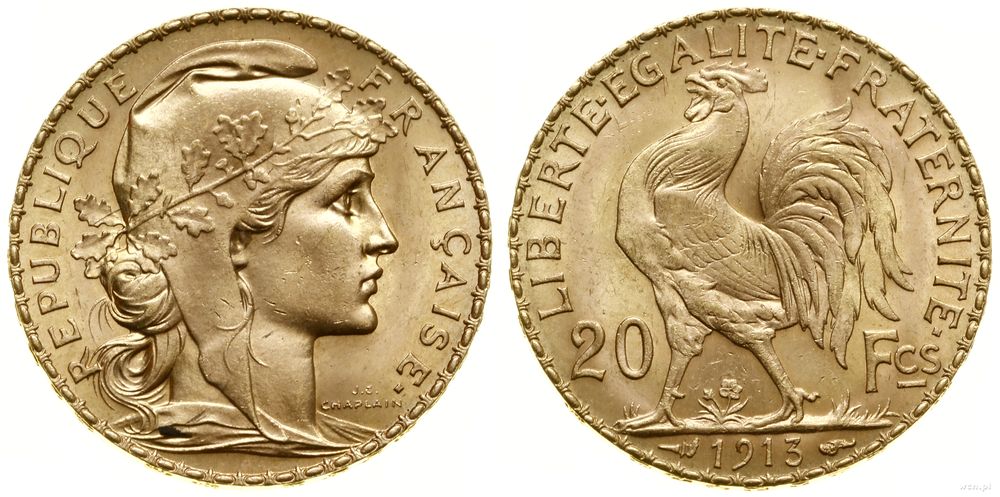 Francja, 20 franków, 1913