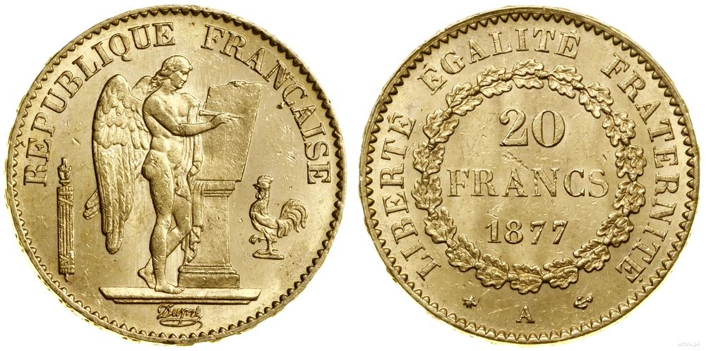 Francja, 20 franków, 1877 A