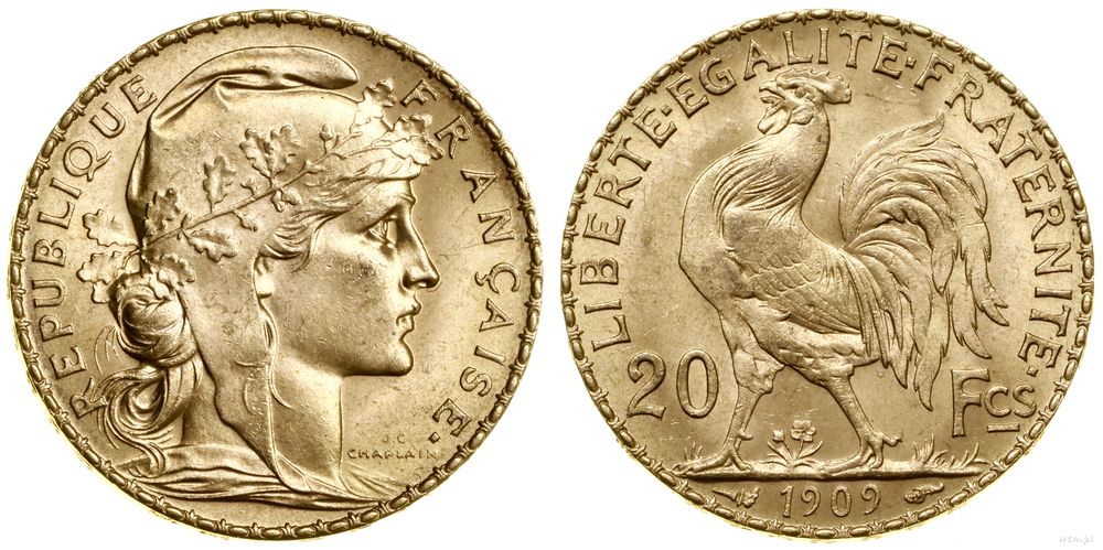 Francja, 20 franków, 1909