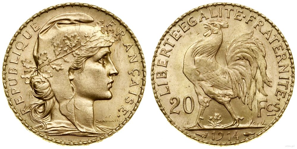 Francja, 20 franków, 1911