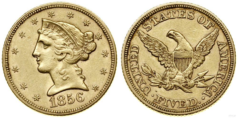 Stany Zjednoczone Ameryki (USA), 5 dolarów, 1856