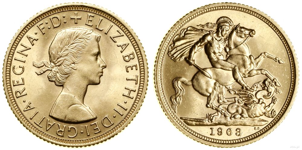 Wielka Brytania, 1 funt (1 sovereign), 1963