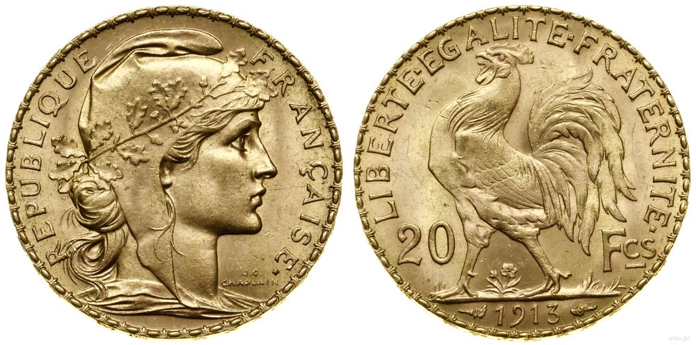 Francja, 20 franków, 1913