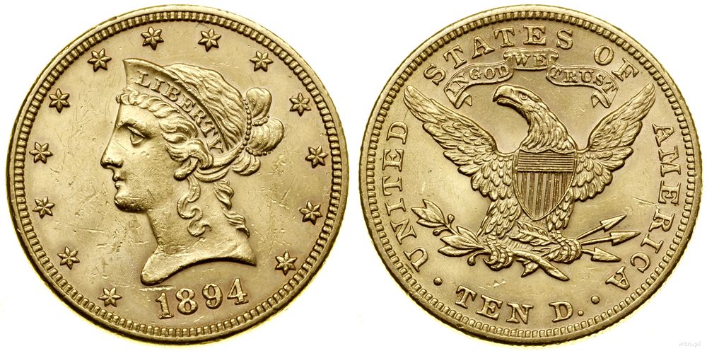Stany Zjednoczone Ameryki (USA), 10 dolarów, 1894